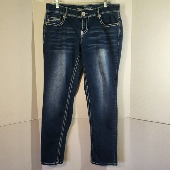 Ariya Denim - Ariya Jeans Women's Embellished Whisker Faded Jeans Size 15/16 Blue